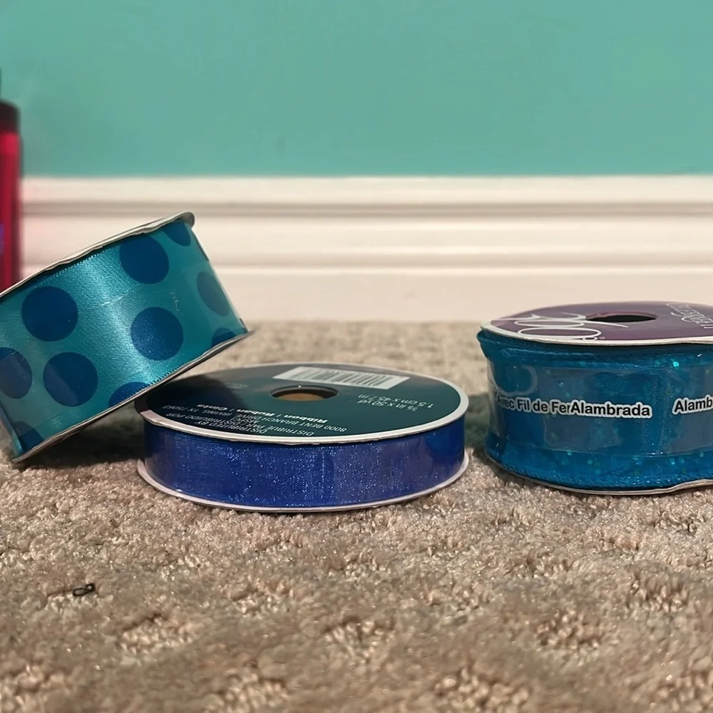 Ribbon Boutique Sapphire Blue with Dots 1-1/2